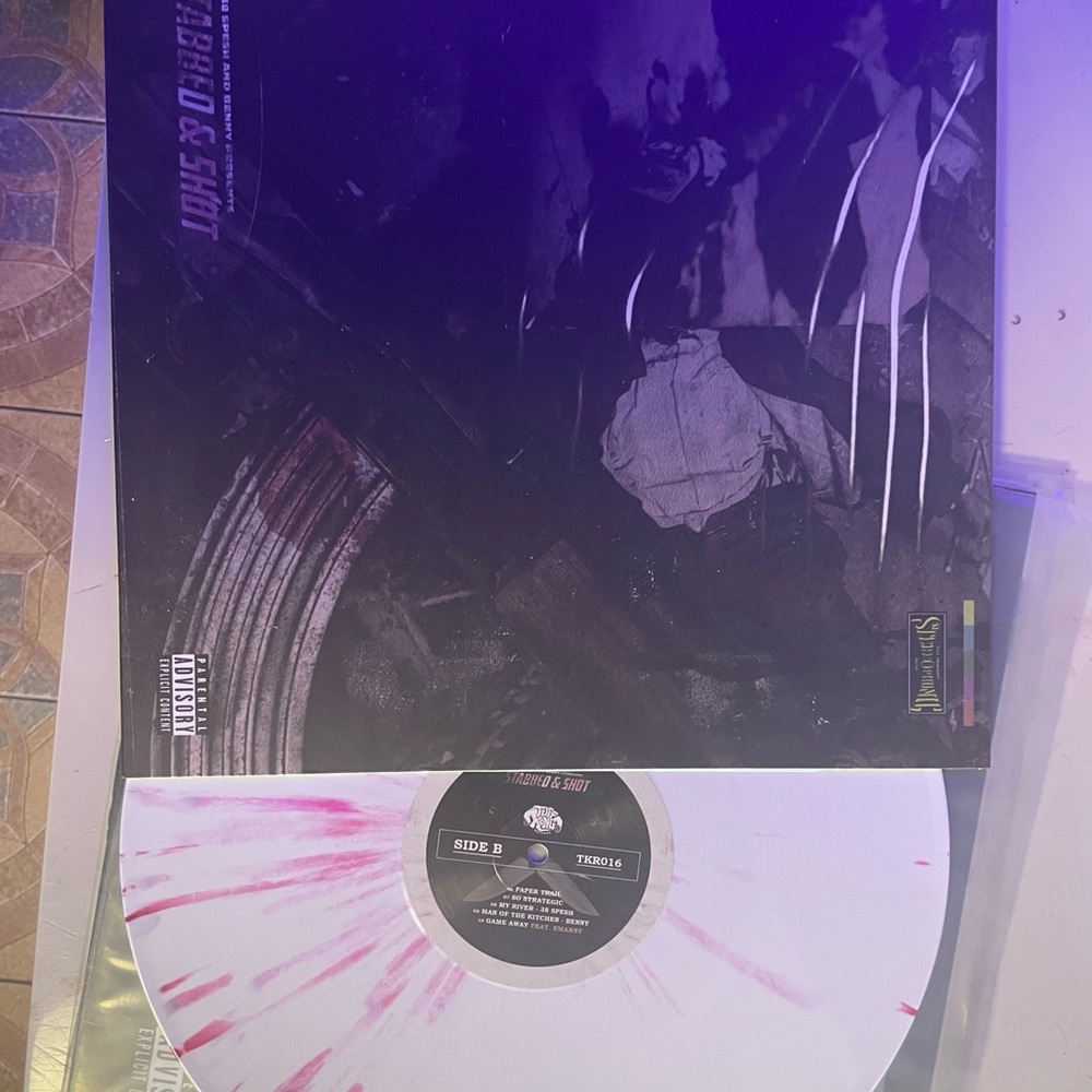 38 SPESH BENNY the BUTCHER Stabbed & Shot White and Pink Vinyl Record Limited